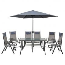 Set mobilier de gradina Axos 8 piese gri