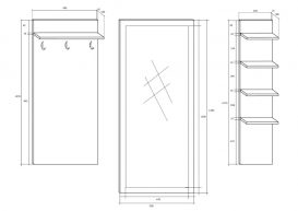 ANDRETTI Set Mobilier Hol Negru lucios - Prune