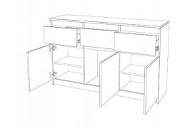 Comoda WASHINGTON 3S3F - Alb 120 cm - Practic si Modern