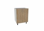   Dulap de bucatarie inferior Benita 2 usi Lemn natural-alb 60x50x80 cm