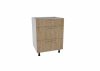 Dulap de bucatarie inferior Benita 3 sertare Lemn natural-alb 60x50x80 cm