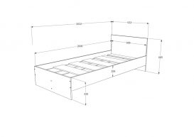 Pietro II NOU Cadru pat simplu 90x200, cu rama pat, saltea Aloe Vera III NOU, 1 noptiera - Wenge