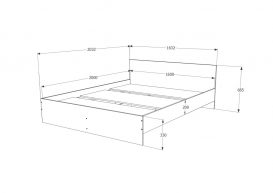 Pietro II NOU Cadru pat dublu 160x200, cu rama pat, cu saltea Aloe Vera III NOU, wenge