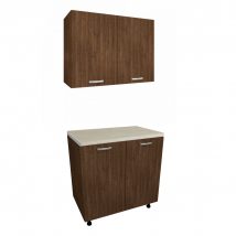   Set dulap de bucătărie jos-superioară Elba cu blat 80 cm în culoarea Wenge