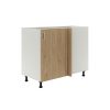 Dulap de bucatarie inferior Benita 1 usa Lemn natural-alb 98x50x80 cm