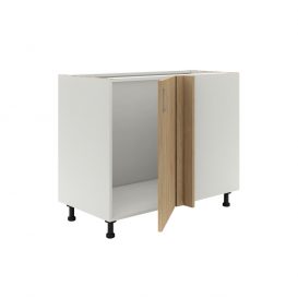 Dulap de bucatarie inferior Benita 1 usa Lemn natural-alb 98x50x80 cm