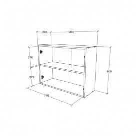 Dulap de bucătărie superioară Benita 2 uși alb 80x30x60 cm