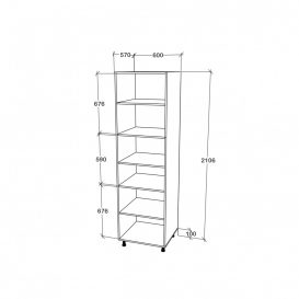 Dulap bucatarie inalt cu 2 usi Benita alb 60x57x210 cm