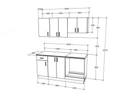 Set mobila bucatarie Benita V9, alb, optional blat 28 mm, 160 cm - alb