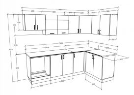 Set mobila bucatarie Benita Colt V34, alb, 240 x 140 cm - alb