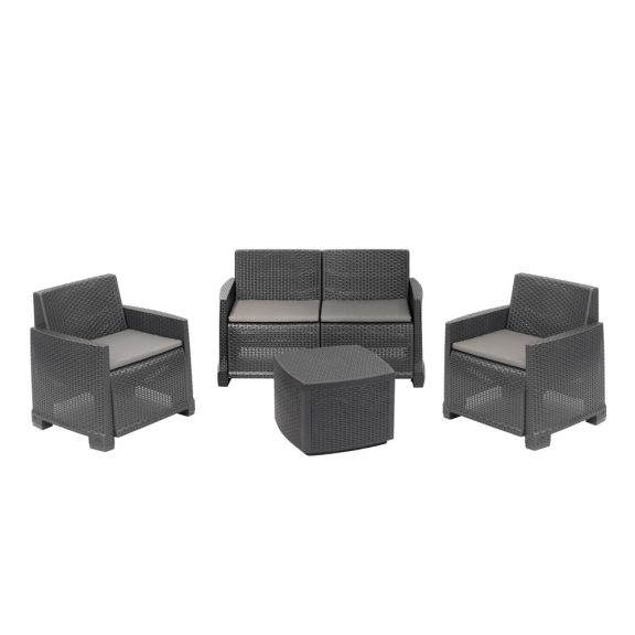 Set mobilier de gradina Mario 4 persoane Antracit