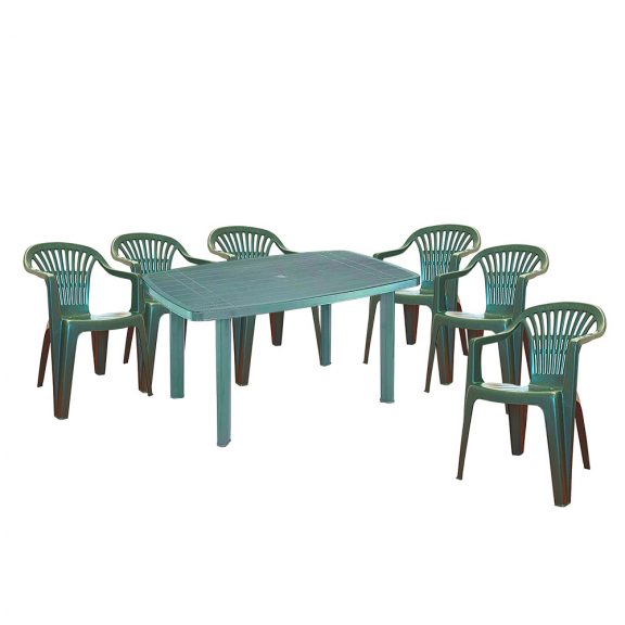 Set mobilier de gradina Parla 6 persoane - Verde