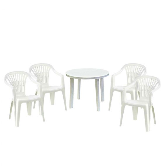 Set mobilier de gradina Telde 4 persoane - alb