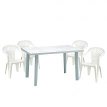 Set mobilier de grădină Girona 4 persoane - alb