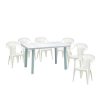 Set mobilier de grădină Girona 6 persoane - alb