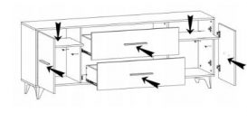 Frida RTV2D2S Dulap TV Stejar