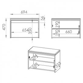 Dulap de pantofi Mindy 02 Northern Pine - Antracit