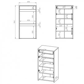 Dulap de pantofi Mindy 04 Northern Pine - Antracit