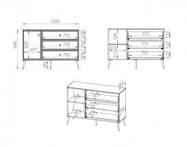 Comoda Tivoli 05 alb lucios