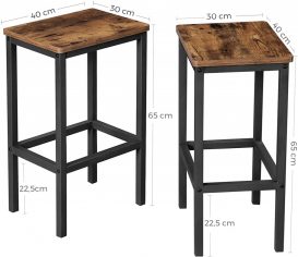 Scaun de bar rustic negru