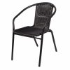 Scaun de gradina cu efect Spring Rattan, negru