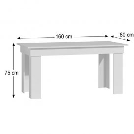 Set de sufragerie Montilla pentru 4 persoane alb-Negru